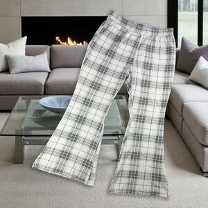 Grayson Threads Lounge Pants Women XL Plaid Flare Elastic Waist Resort PJ